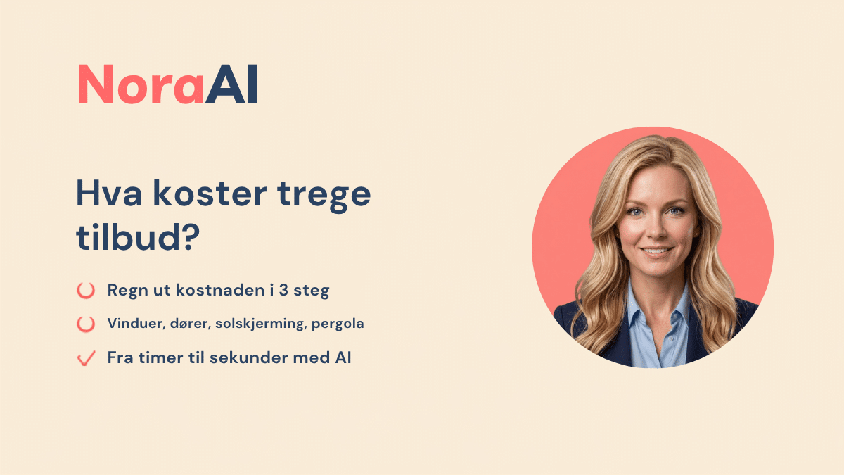 Nora AI illustrasjon: hva koster trege tilbud for bedriften din